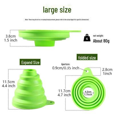 Телескопическая силиконовая воронка: Складной, термостойкий, пищевой, портативный сепаратор жидкости с регулируемым диаметром