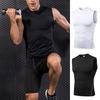 Summer Gym Sleeveless Vest O-Neck Workout Tank Top Sexy Men Bodybuilding Tight Singlet Fitness Muscle Vest Tops
