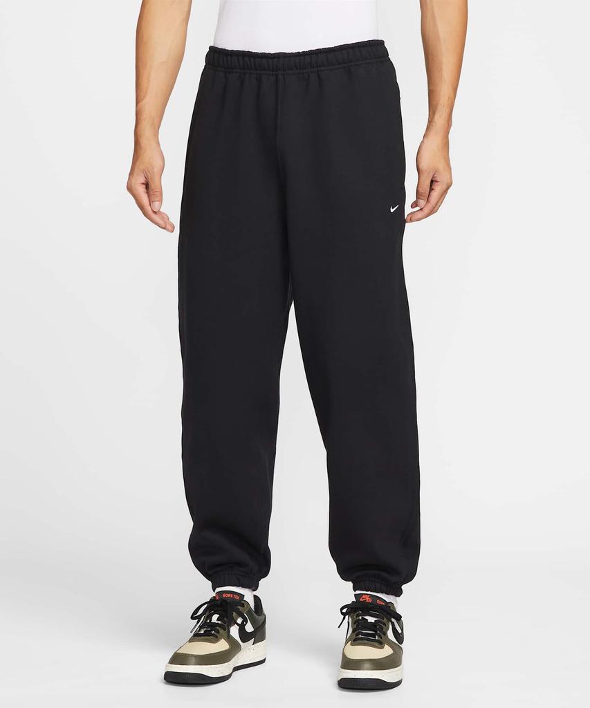 NIKE Solo Swoosh Cuff Fleece Pants M - Black:Black:White / Hv1089-010