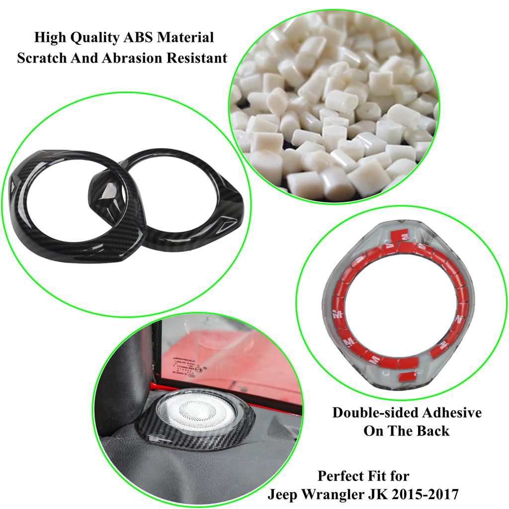 Автомобильный громкоговоритель на передней стойке, декоративная крышка, кольцевая накладка, наклейки на рамку для Jeep Wrangler JK 2015 2016 2017, аксессуары для интерьера