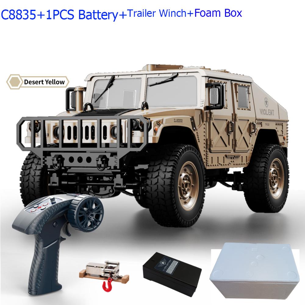 ABAH1 C8835 1:14 RC Car 2.4G Remote Control Car 4WD Off-road Climbing Simulation All-terrain RC Crawler Military Jeep JJRC RC Toys