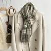 Narrow Version Of Korean Small Plaid Scarf Women'S Winter Senior Warm Imitation Cashmere Shawl Scarf