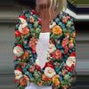 Women's Fashion Christmas Printed Long Sleeve Knitted Cardigan Button Down Jacket