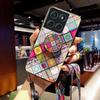 Чехол для Motorola Edge 60 Fusion 5G/Edge 60 5G с подставкой, этническим узором, закаленным стеклом, чехол для телефона со шнурком