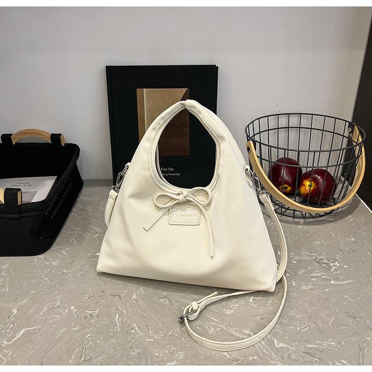 Korean simple casual messenger bag shoulder bag 2025 summer new sweet strap bow handbag women