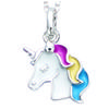 [R1679] - Silver Pendant 'Licorne My Unicorn' Black White Silver (rhodium) - 12x9mm