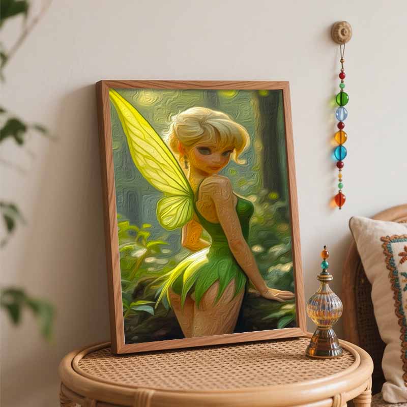 Disney Tinker Bell Forest Fairy Oil Painting Kit Wall Art Home Decor Gift
