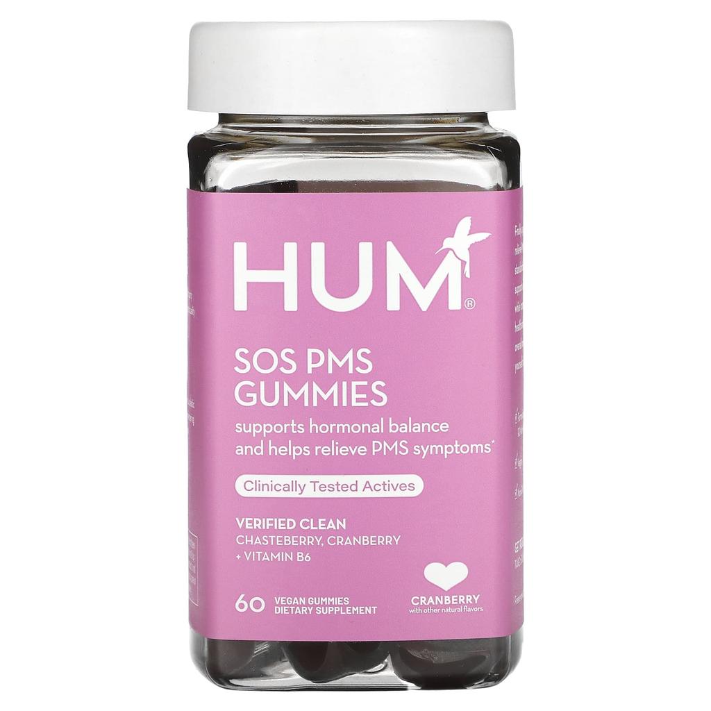 Sos Pms Gummies, Cranberry, Vegan Gummies 60 Pieces