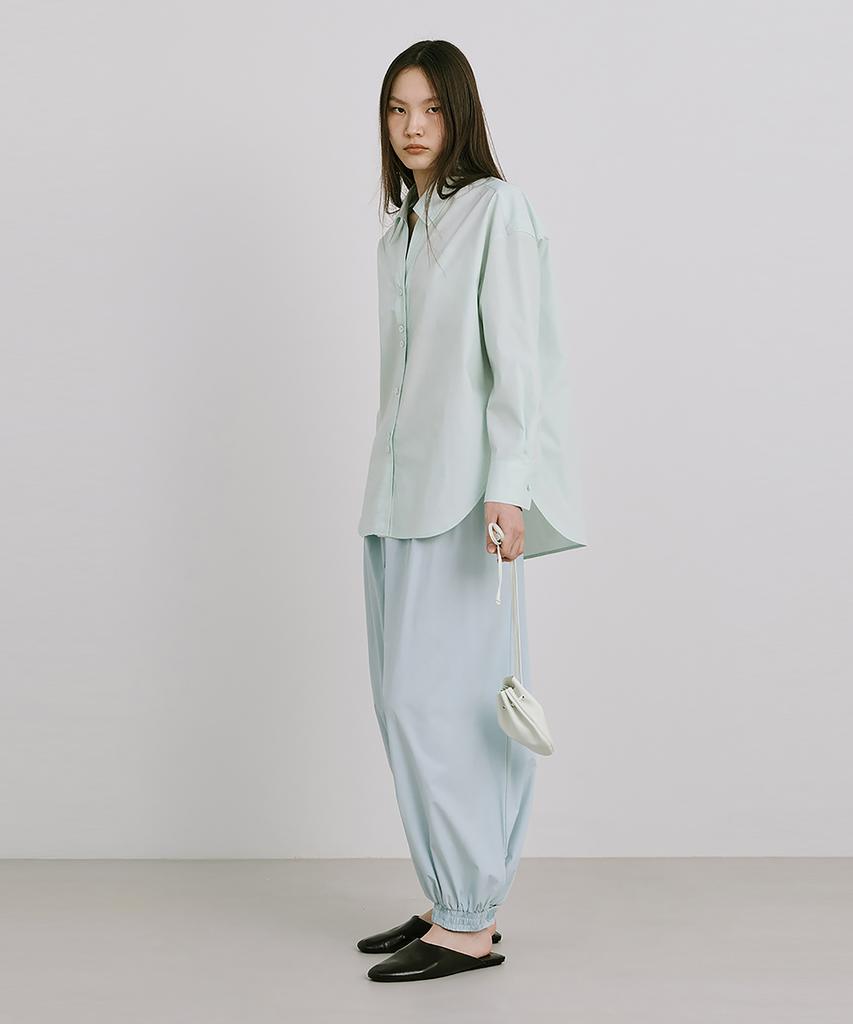 WNDERKAMMER Shirred Moon Jar Pants_Light Blue