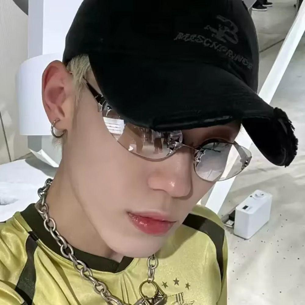 UV Protection Frameless Sunglasses Trend Punk Eyeglasses Cool Retro Eyeglasses  Streetwear