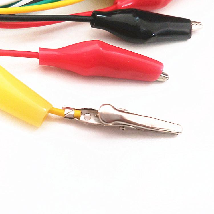 Тестовые провода с двухсторонним зажимом типа «крокодил» длиной 48 см: Набор из 5 цветов (Красный, Черный, Желтый, Зеленый, Белый)