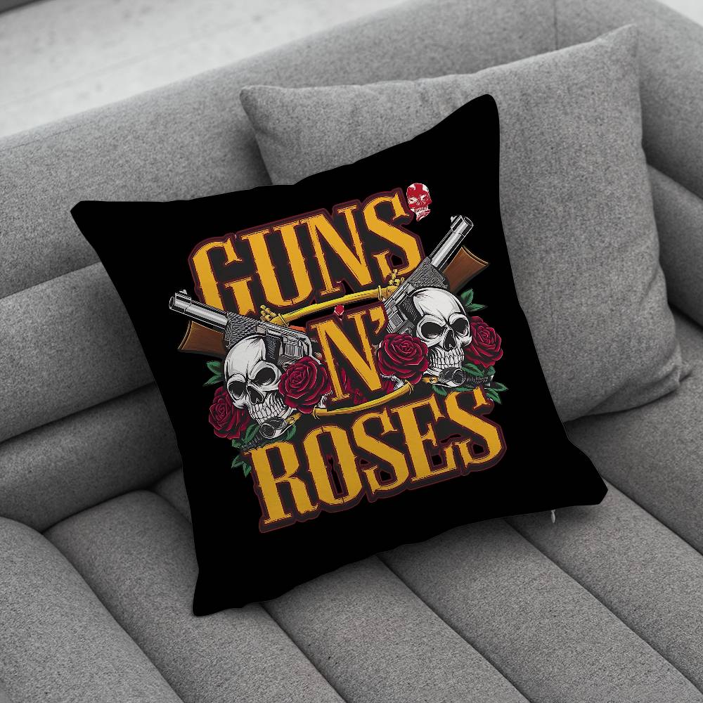 Band GGuns N Roses Print Pattern Sofa Cushion Cover Pillowcase Home Party Car Bedding