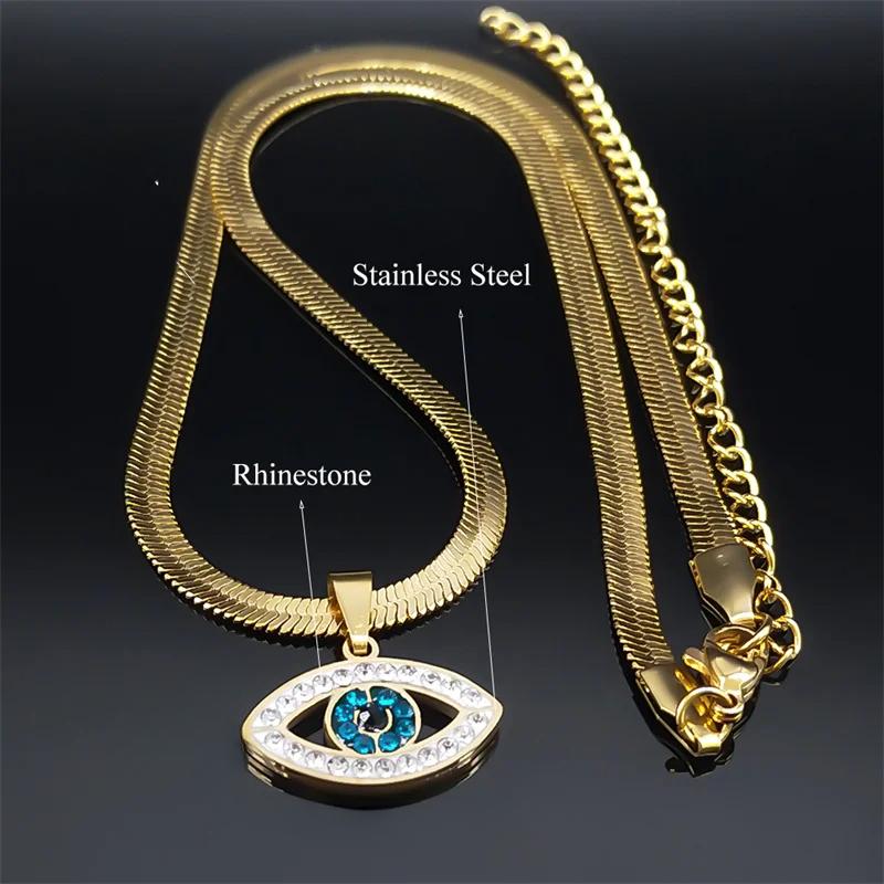 1 шт. Винтажные хрустальные ожерелья-чокеры с изображением злого демонического глаза для женщин из нержавеющей стали с золотым покрытием, ювелирные изделия, ожерелья