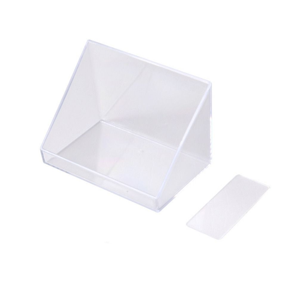 Plastic Mirror Cabinet Organizer Wall Mounted White/Transparent Oblique Opening Storage Box Perforated Free Self Adhesive