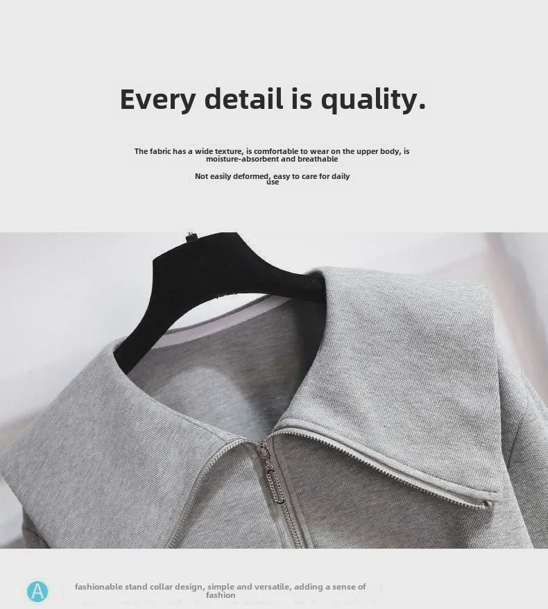 Женский комплект из двух предметов: Куртка с длинными рукавами и широкие брюки с высокой талией — идеальный вариант для повседневной моды на весну/осень