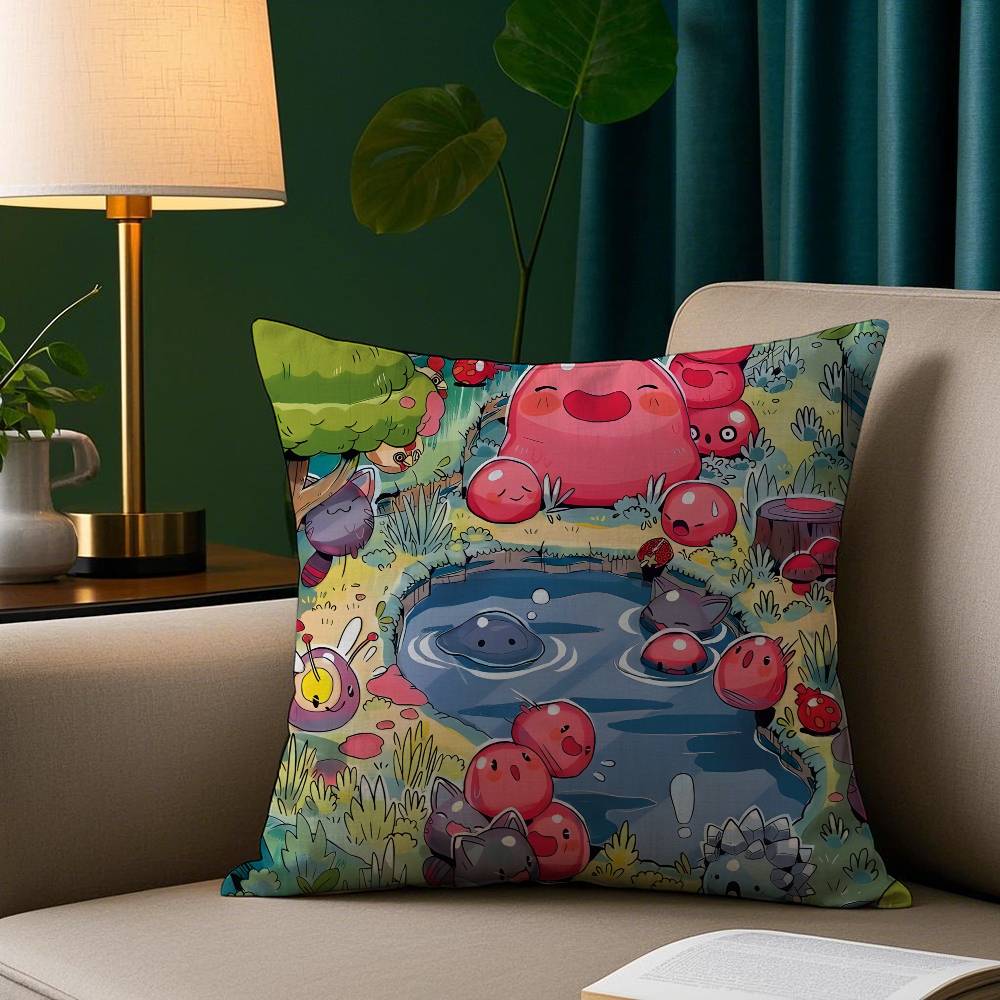 S-Slime R-Ranchers Game Pillow Case Short Plush Print Cushion Cover Square Throw Pillow Covers Sofa Home Decor