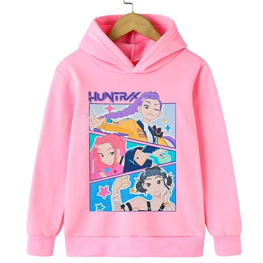 New Autumn and Winter Fashion Demon Hunter Anime Children's Hoodie, Cute and Beautiful Girls, Warm and Comfortable, Loose and Versatile Top