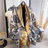 Women Two Sided Flower Print New Scarf Imitation Cashmere Soft Warm Pashmina Shawl Autumn Winter Coldproof Windproof Blanket