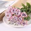 12PCS Fake Roses Bouquet Long Stem Artificial Silk Flowers Realistic Roses for Home Wedding Indoor Outdoor Table Decoration Party