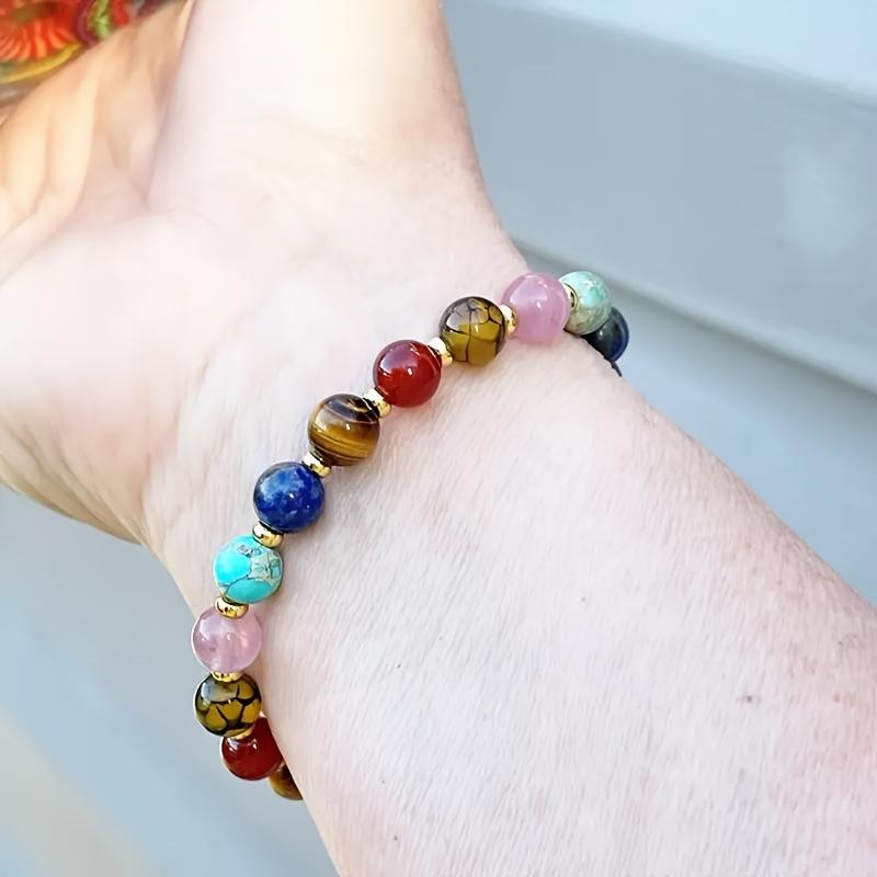Beaded Design Perfect Gift For Women Men Natural Stone With 7 Colors Adjustable Fashion Jewelry 1PC Stone Bracelet Bracelet