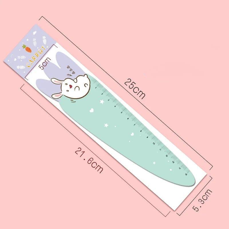 1 Piece Cute Carrot Bunny Stationery Cartoon Drawing Kitten Straight Plastic Ruler