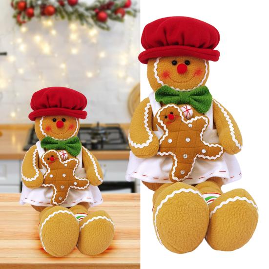 Пряничный человечек плюшевая рождественская кукла украшение длинная нога мягкая пряничная игрушка