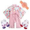 JUST style Хакама комбинезон цветок Девочки Новорожденный Комбинезон Японская одежда Мальчики Девочки Розовый (с украшением) (70см, 3)