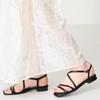 Narrow Strap Flat Sandals/Women's 52209 BLACK-M