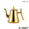 BORREY 1 л/1,5 л/2 л кофейник из нержавеющей стали, золотой чайник с фильтром, металлический чайник, газовая плита, индукционная плита, чайник