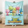 Monster Friends Adventure Flannel Blanket Super Soft Warm Cozy Blanket For Sofa Bed Office Travel Allseason Home Decor Gift
