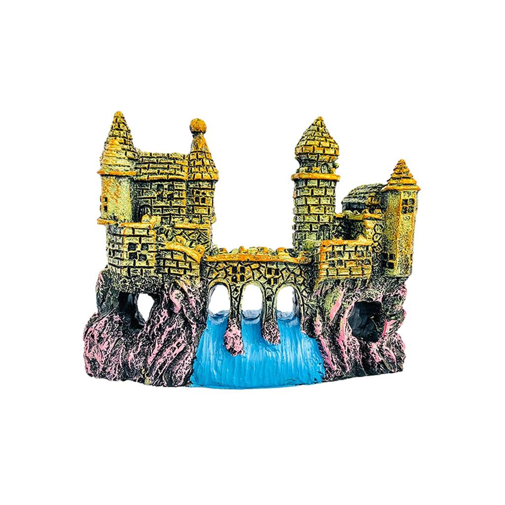 Aquarium Resin Castle Decoration Resin Fish Tank Hide Castle Ornament for