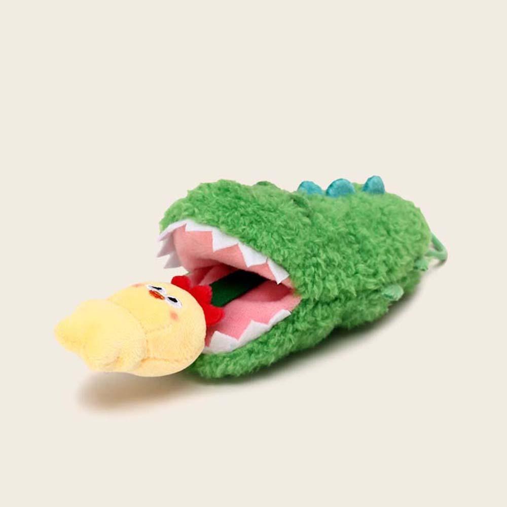 Funny Cartoon Crocodile Pendants Soft Friends Bag Charm Brown Drawstring Bear Doll  Kids