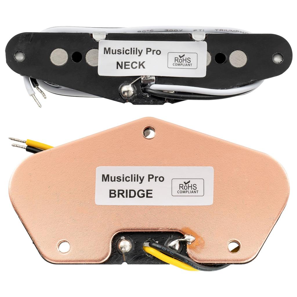 Musiclily Pro Alnico 5 Набор звукоснимателей для грифа и бриджа Telecaster для электрогитары Tele, Хромированные звукосниматели TL-60S, Гитар,