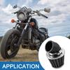 A ABSOPRO Motorcycle Elbow Cone Air Filter Universal 38mm Round Tapered Air Filter Replacement Stainless Steel Silver Tone
