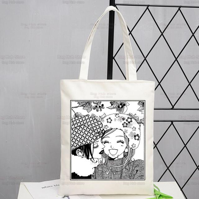 Нана Осаки Аниме Женская посылка Холст Сумка Манга Комацу Нана Сумки Сумки на плечо Повседневная сумка с черными камнями для покупок Сумка для девочек