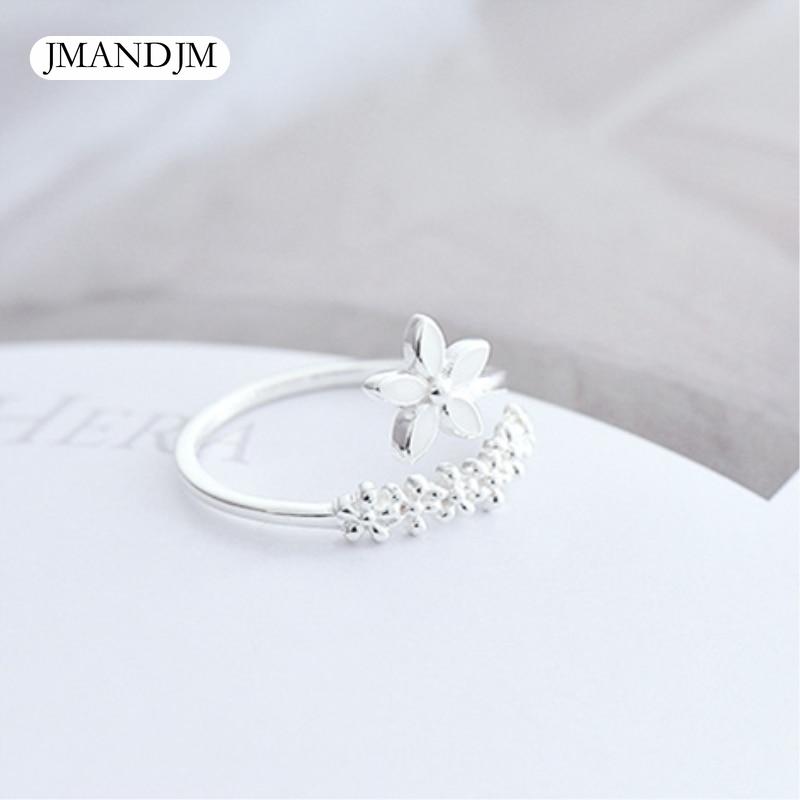 Fresh Flower Temperament Personality Literary Fashion Gift Korea Female Resizable Opening Rings