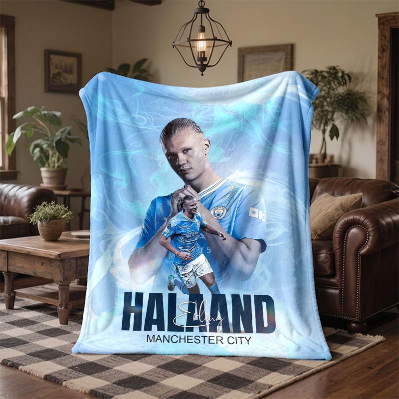 Erling Haaland Print Flannel Blanket Soft Warm Sofa Bed Throw Blanket For Home Office Bedroom