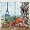 3D Print Modern City Lovers Paris Eiffel Tower Maple Leaf Free Shipping 2 Pieces Curtain for Living Room Bedroom Decor Hook