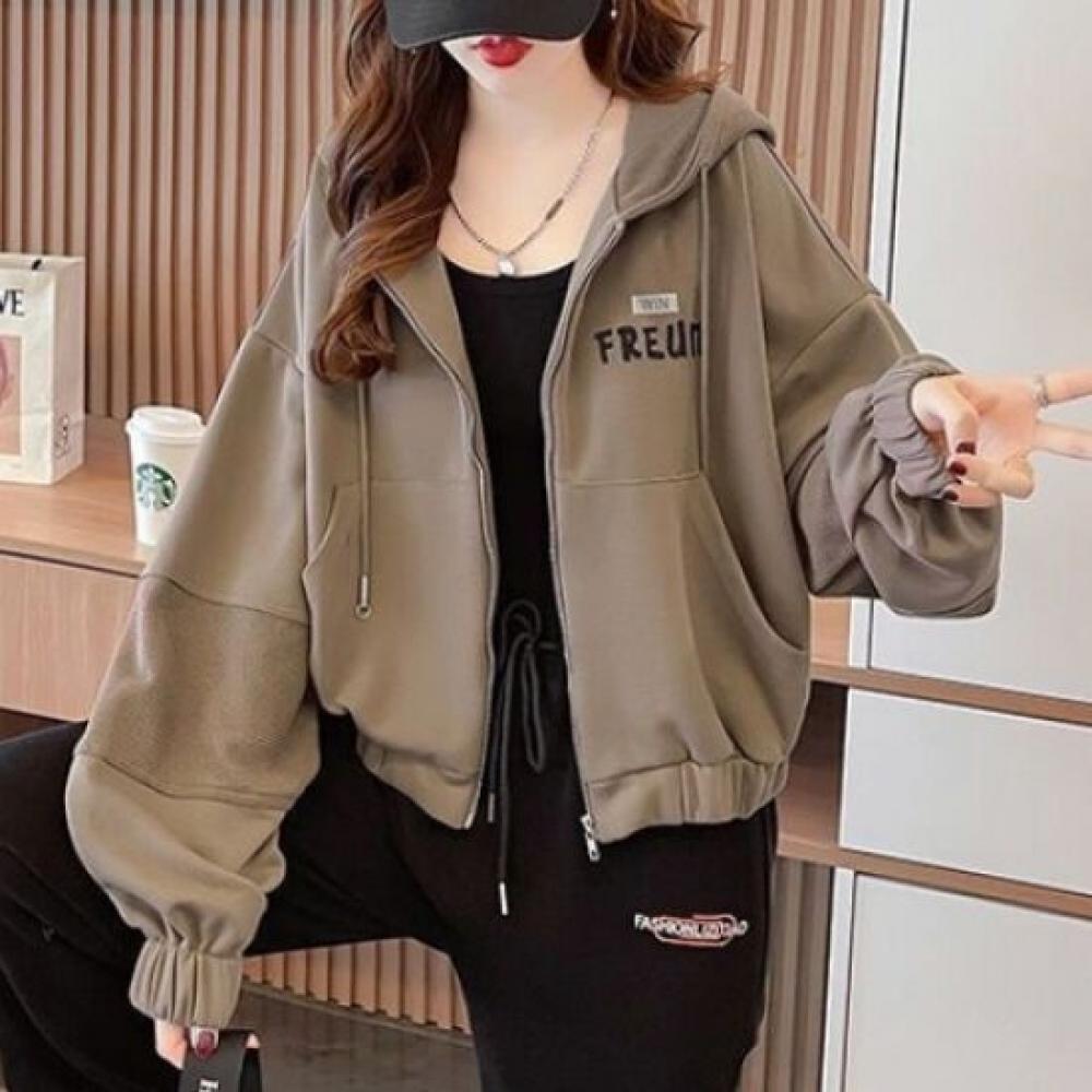 Navava Casual Crop Long Sleeve Hoodie Jacket Nc177
