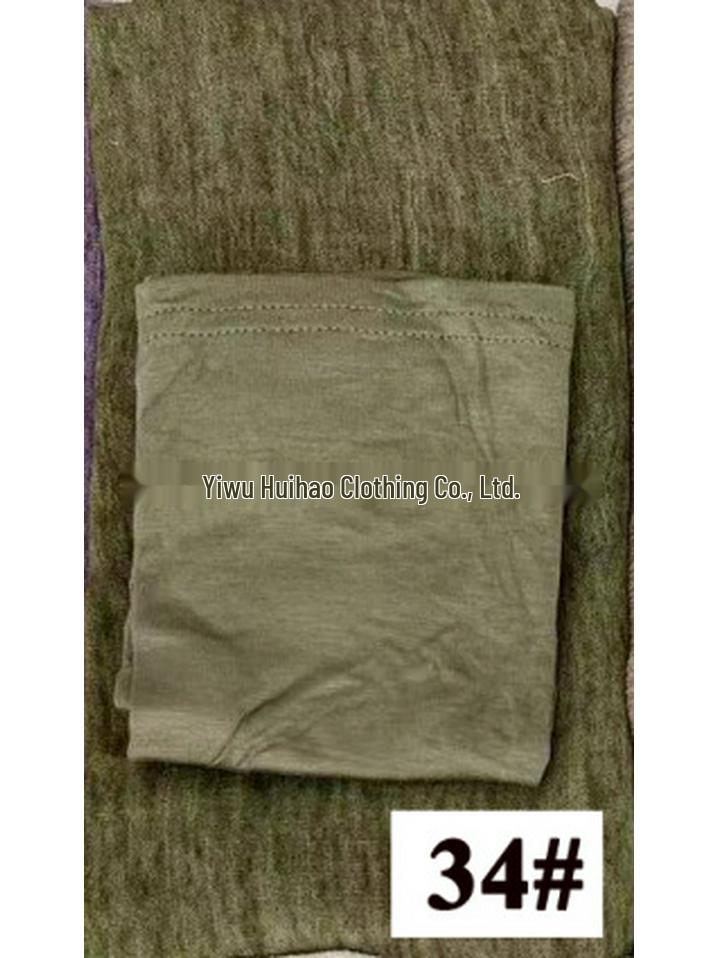 Набор шарфов для головы из раона с tie-dye и выраженной текстурой: Мягкий, Мятый, Мусульманский Шарф в Винтажном Стиле