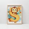Poster Cheerful Monkey And Letter S Poster Cheerful Monkey And Letter S, 40X50 Cm, Gold Aluminum Frame, 230 Gsm Matte Paper