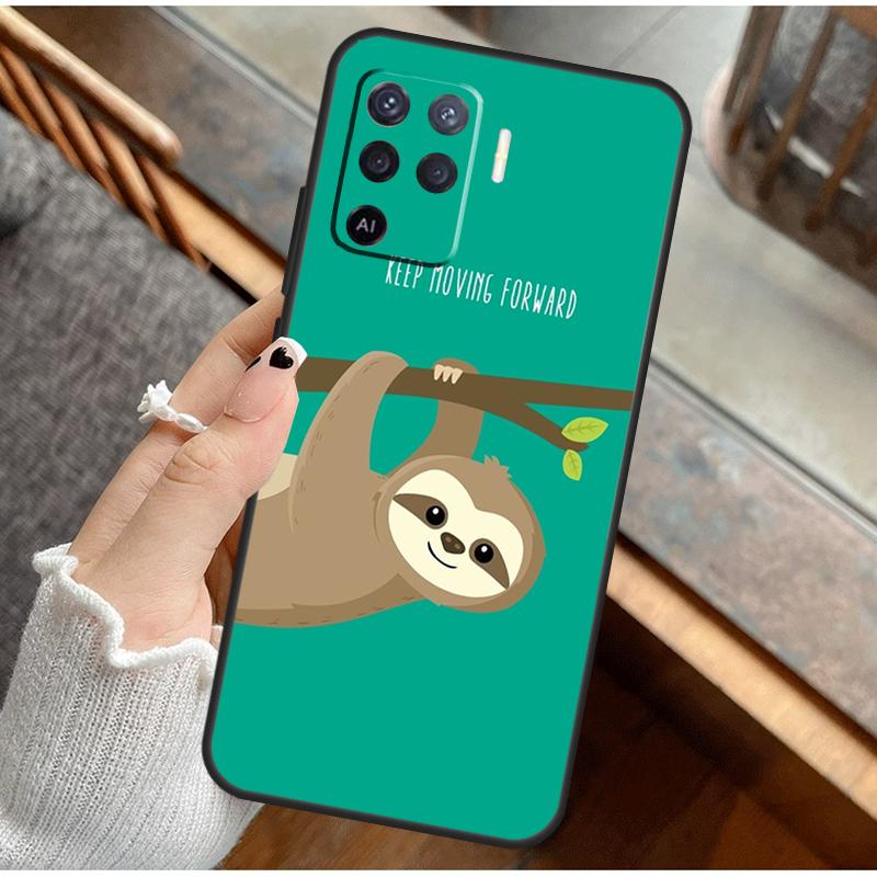 Забавный Милый Ленивец Чехол Для Телефона Для Oppo A38 A58 A74 A15 A80 A60 A40 A94 A54 A98 A78 A18 A16 A76 A96 A17 A77 A57S