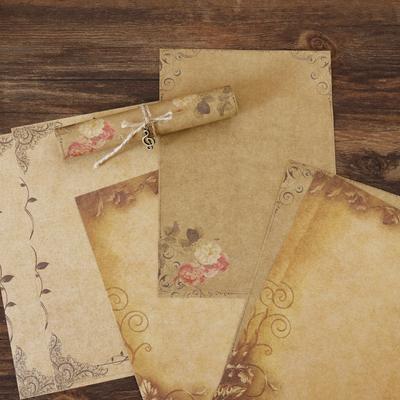 Ретро канцелярские товары Крафт-бумага Письменная бумага с наклейками на конверты Пеньковая веревка Подвеска Украшения Ключи Музыкальная нота Писчая бумага