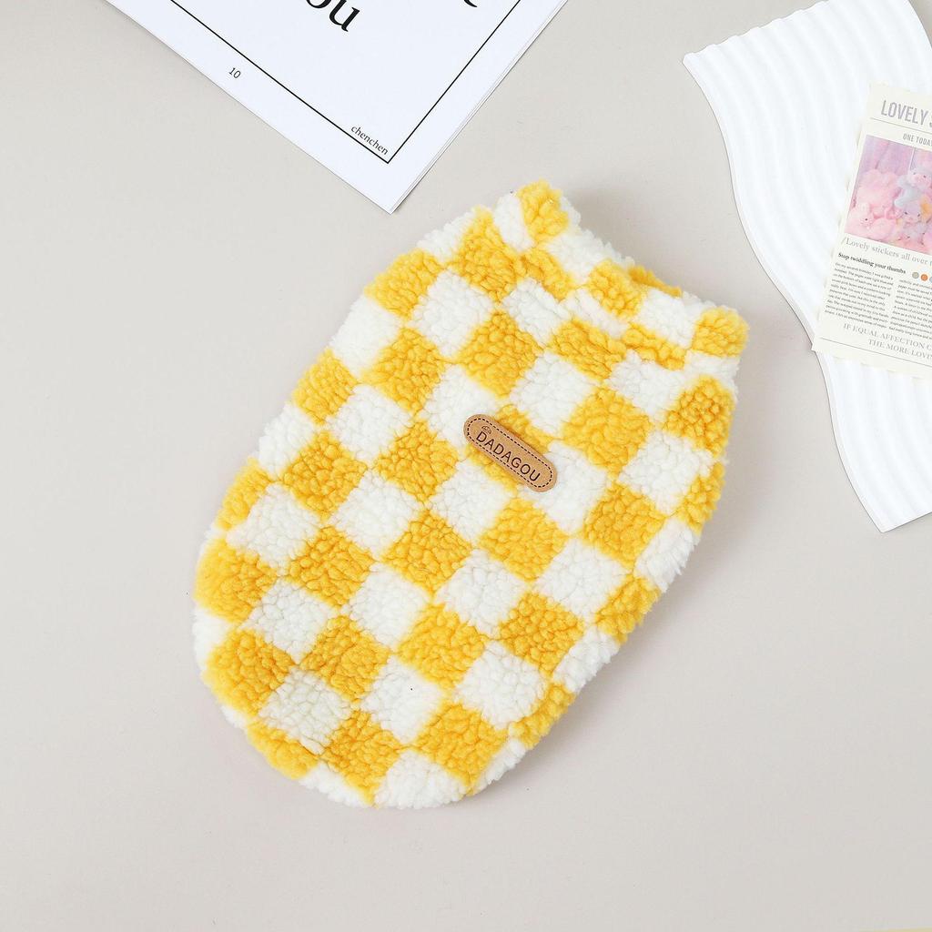 Флисовая одежда для собак из клетчатой ткани на осень/зиму — подходит для пород бишон и тедди