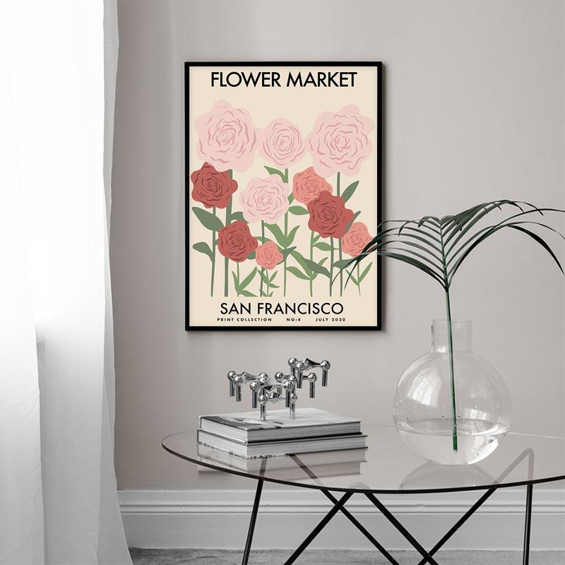 Abstract Flower Market Art Canvas Poster Aesthetic Matisse Painting Retro Floral Print Nordic Wall Picture for Living Room Decor