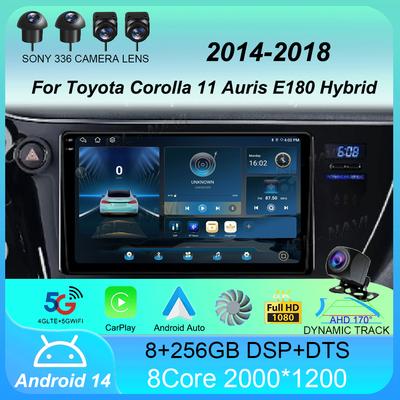 Автомобильное радио Android 14 для Toyota Corolla 11 Auris E180 Hybrid 2014-2018 Мультимедийный проигрыватель Carplay GPS Stereo No 2Din DVD