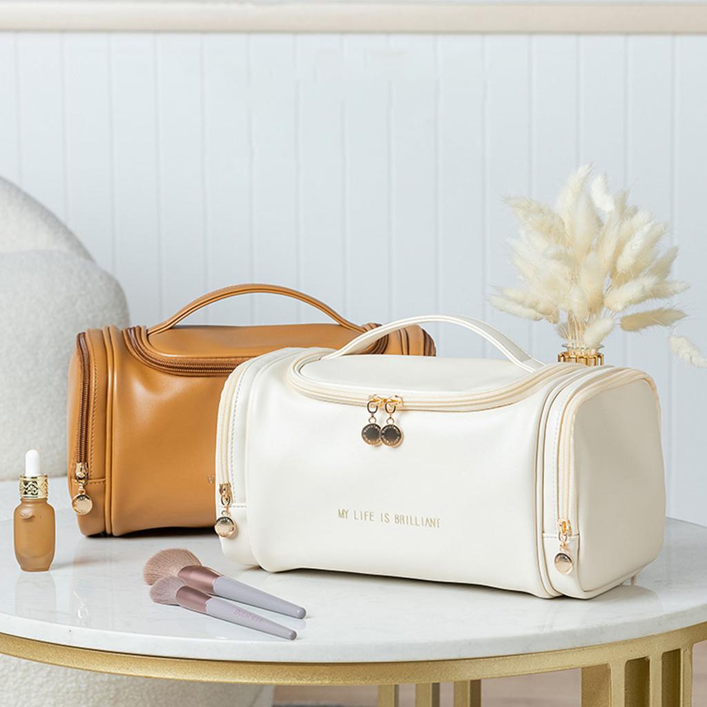 Большая дорожная косметичка для женщин и девочек из искусственной кожи, органайзер для макияжа, женские туалетные сумки, сумка для хранения