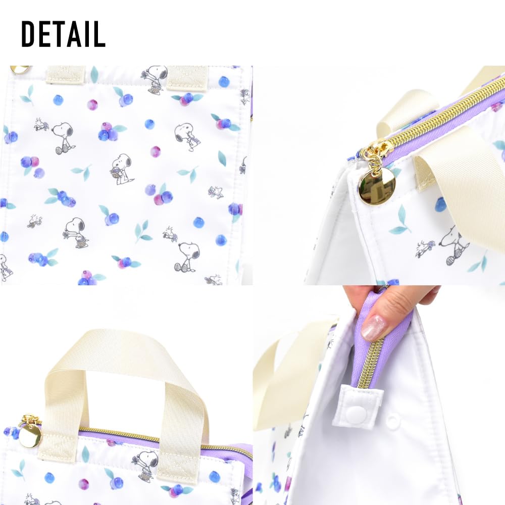 Мини-сумка для обеда с термоэлементом для поездок на работу или милый мешок snoopy0071 Blueberry [Snoopy], сумка-тоут, сумка, карман, на молнии,