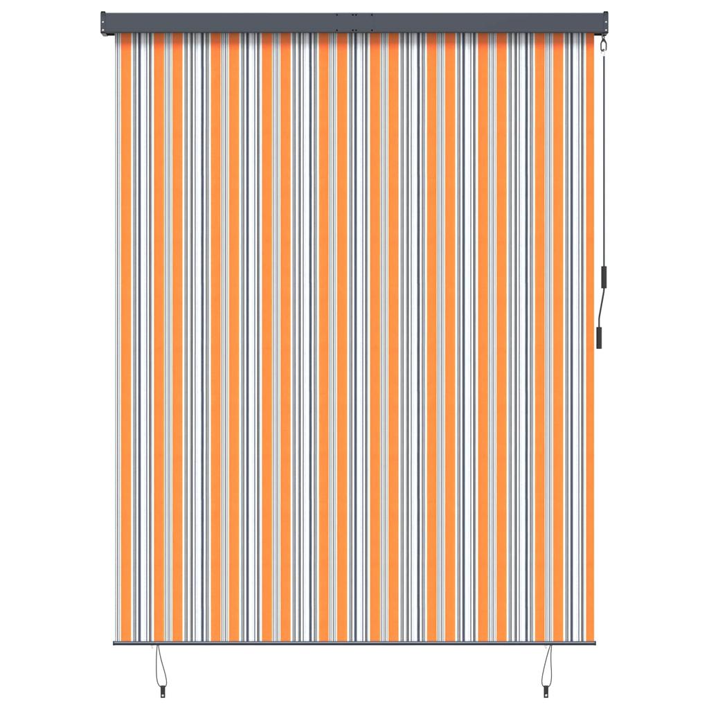 Yellow and Blue Outdoor Roller Shade 200 x 250 cm Fabric and Aluminum