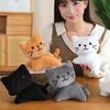 Милая Плюшевая Игрушка Кошка Мягкие Котята 4 Цвета Оранжевый Кот Игрушки Лежащий Кот Игрушка Мягкие Плюшевые Животные Игрушки Подарки для Детей Подарки на День Рождения